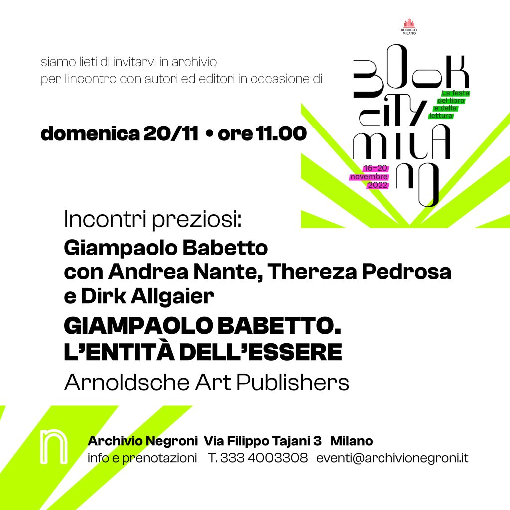 Giampaolo Babetto con Andrea Nante, Thereza Pedrosa e Dirk Allgaier in Archivio Negroni - Bookcity 2022 Arnoldsche Art Publishers